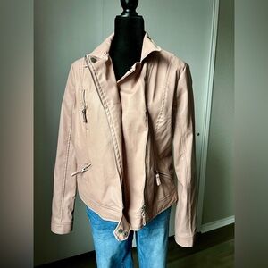 Blush Leather Jacket for Women